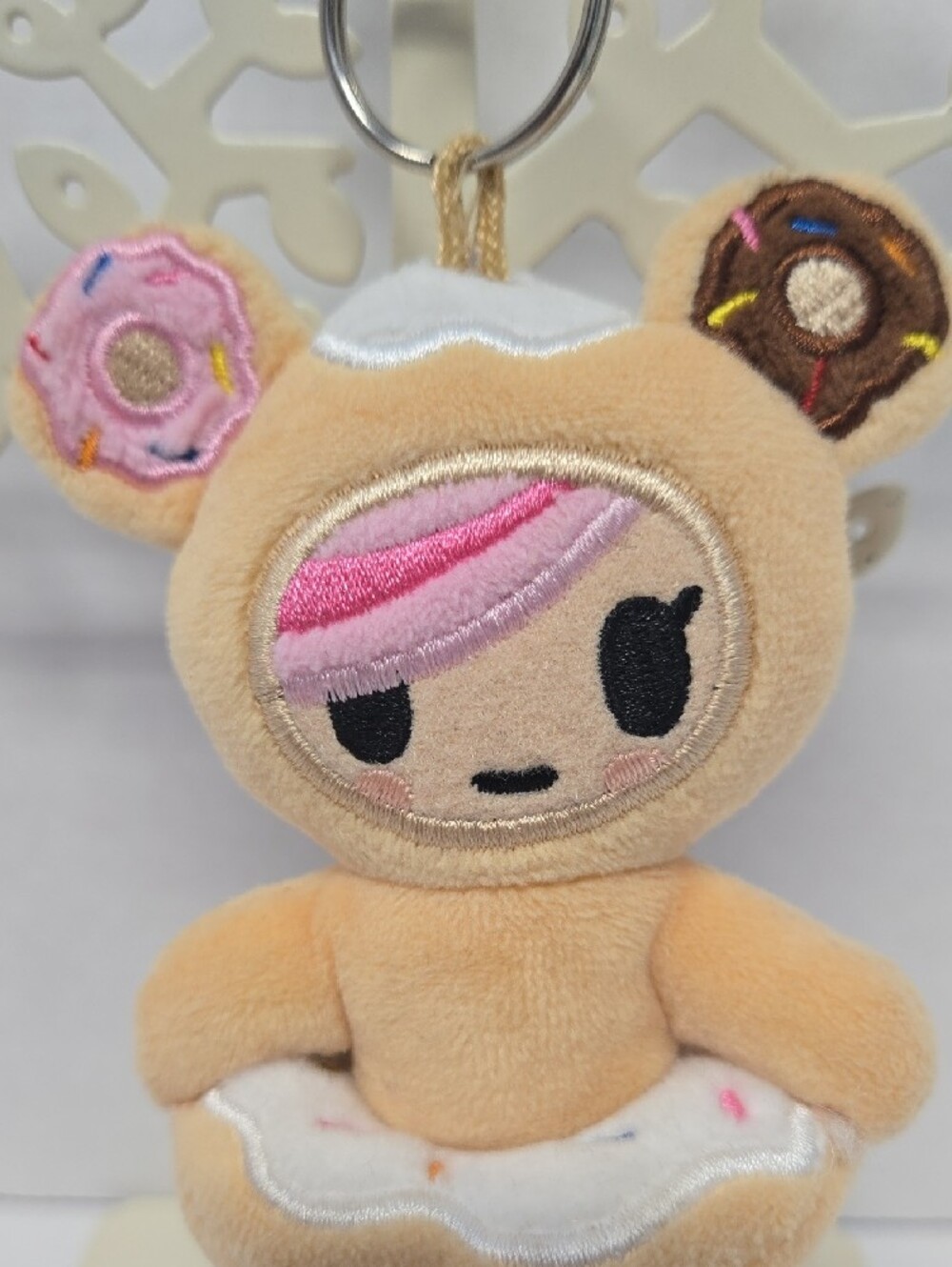 Tokidoki Donutella Plush Keychain w/Pink & Brown Accents 4" EUC - Picture 5 of 5
